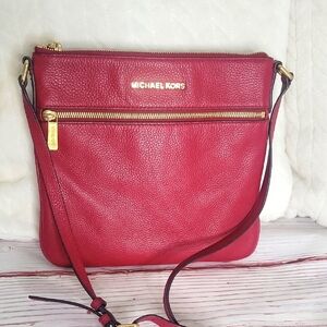 MICHAEL Michael Kors Red Leather  Crossbody Bag